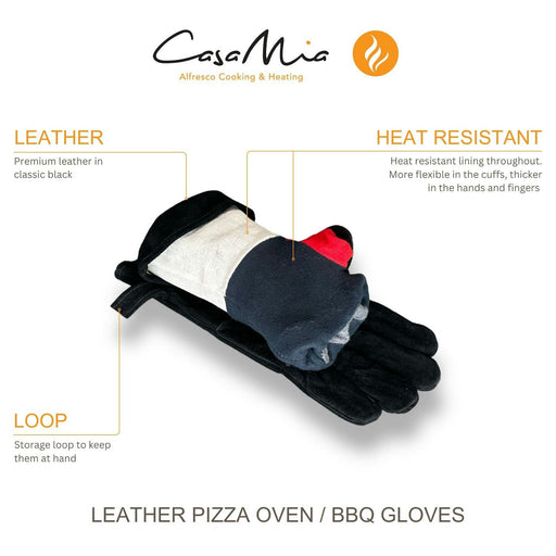 casa mia heatresistant leather bbq gloves