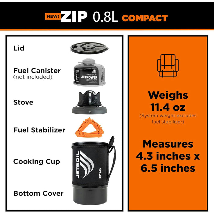 jetboil zip 08l carbon rapid boil system