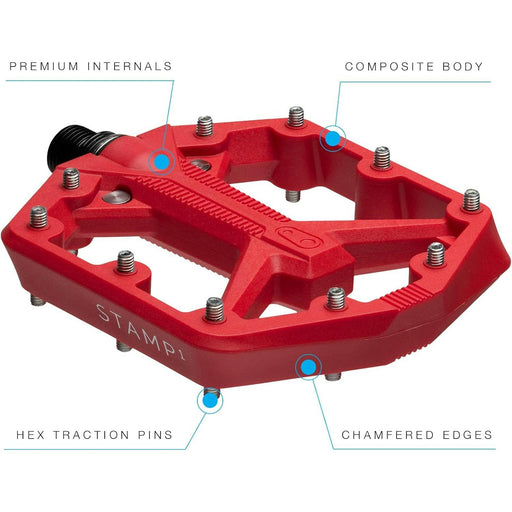 crankbrothers stamp 1 version 2 mtb pedal small red