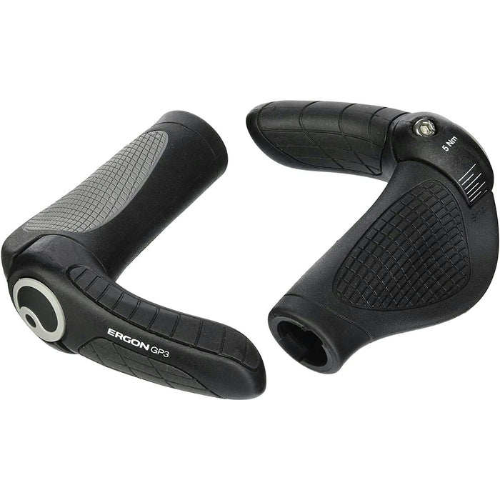 ergon grips gripshift gp3l ergonomic bicycle grips with bar ends touring commuting gripshift large