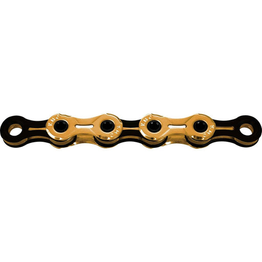 kmc x11sl waxed 11 speed chain tin goldblack 118 link