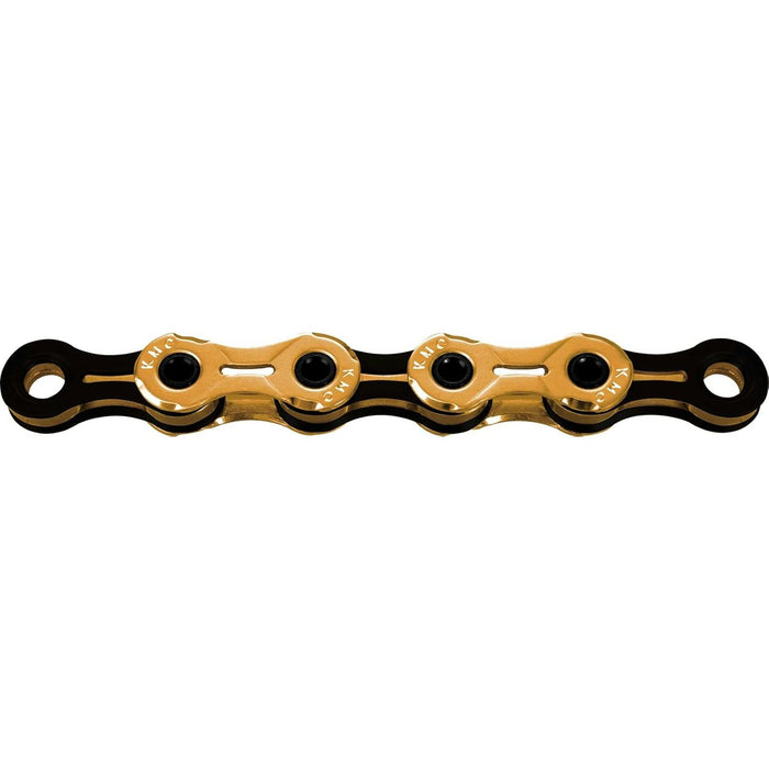 kmc x11sl waxed 11 speed chain tin goldblack 118 link