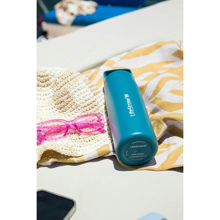 lifestraw go 20 stainless steel water filter bottle 500ml laguna teal