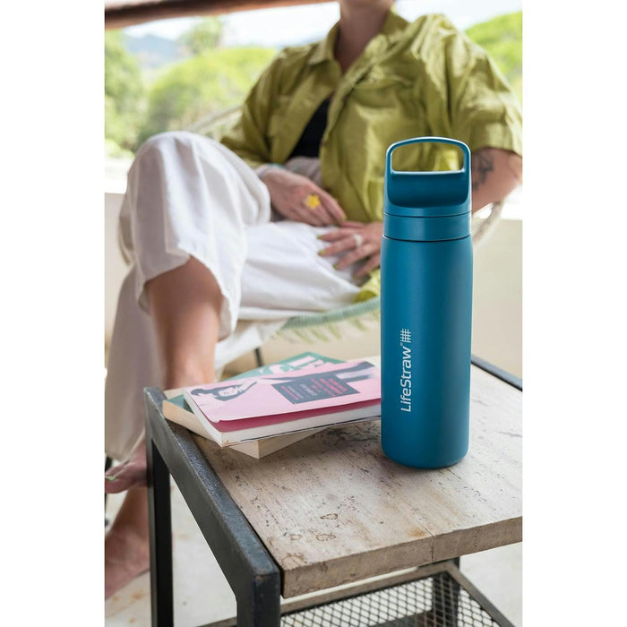 lifestraw go 20 stainless steel water filter bottle 500ml laguna teal