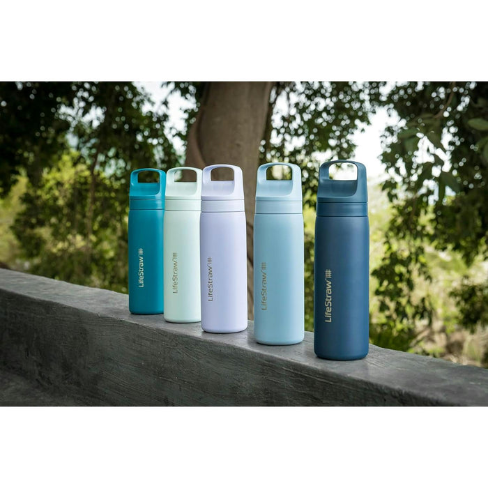 lifestraw go 20 stainless steel water filter bottle 500ml laguna teal