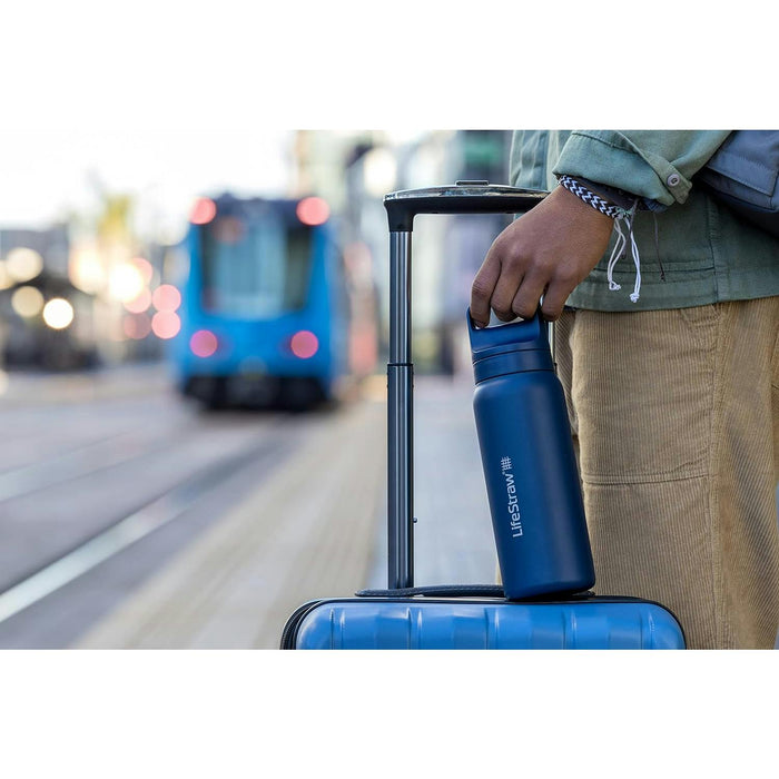 lifestraw go 20 stainless steel water filter bottle 700ml aegean sea