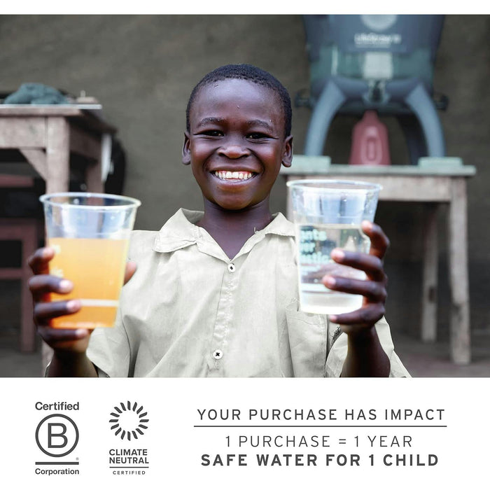 lifestraw go 20 stainless steel water filter bottle 700ml icelandic blue