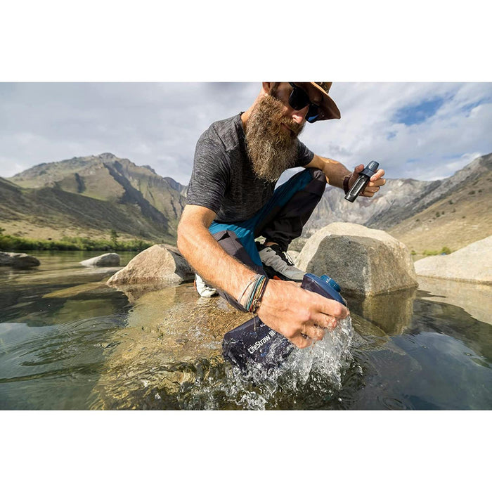 lifestraw peak series collapsible squeeze bottle 1l mountain blue