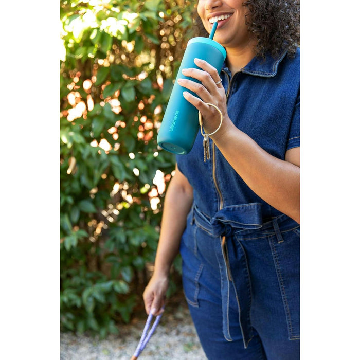 lifestraw go stainless steel tumbler 500ml icelandic blue
