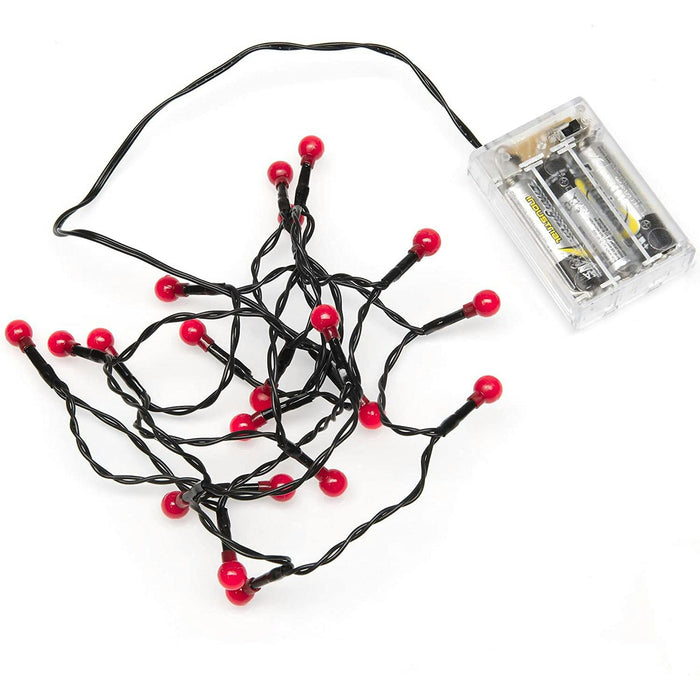 konstsmide berry lights batterytimer 20 led red