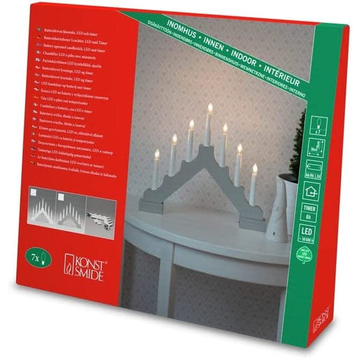 konstsmide welcome light candlestick 7 led candles 38cm battery with timer white