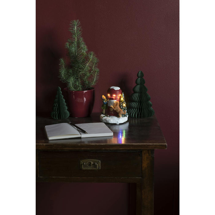 konstsmide led lit christmas post box battery with timer 16cm