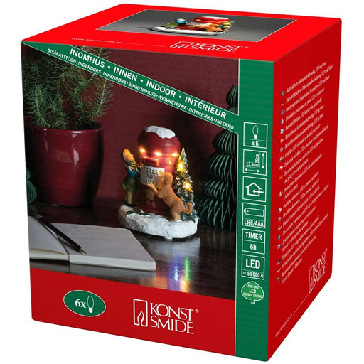 konstsmide led lit christmas post box battery with timer 16cm