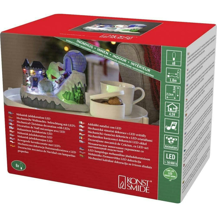 konstsmide animated musical led christmas scene penguin ski slope mainsbattery 215cm