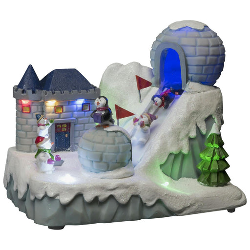 konstsmide animated musical led christmas scene penguin ski slope mainsbattery 215cm