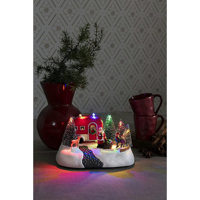 konstsmide led christmas scene santa and christmas caravan battery