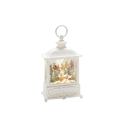 konstsmide water filled led lantern white with santa over village batterytimer alt