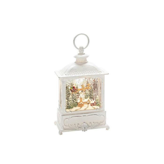 konstsmide water filled led lantern white with santa over village batterytimer alt