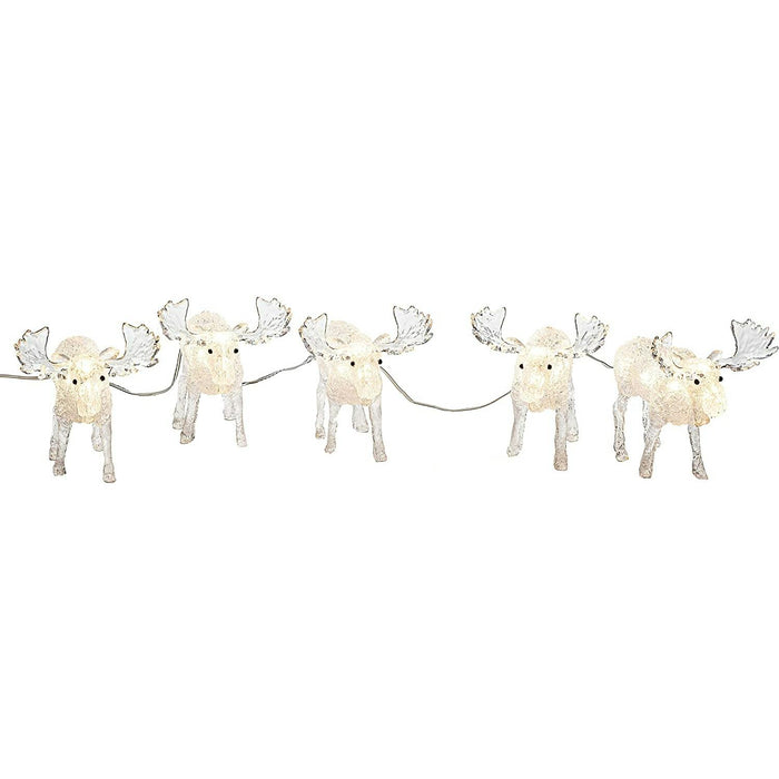 konstsmide acrylic moose light string set of 5 40 led indooroutdoor plug in 13cm