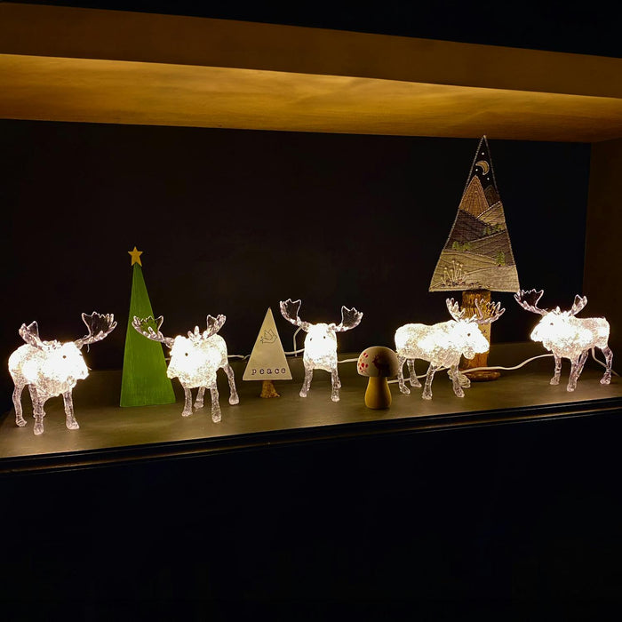 konstsmide acrylic moose light string set of 5 40 led indooroutdoor plug in 13cm