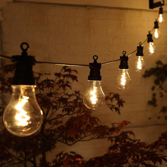 Grade A Warehouse Second - Noma Connectable Festoon Lights, 20 Spiral Filament LED Bulbs, 10.6 m