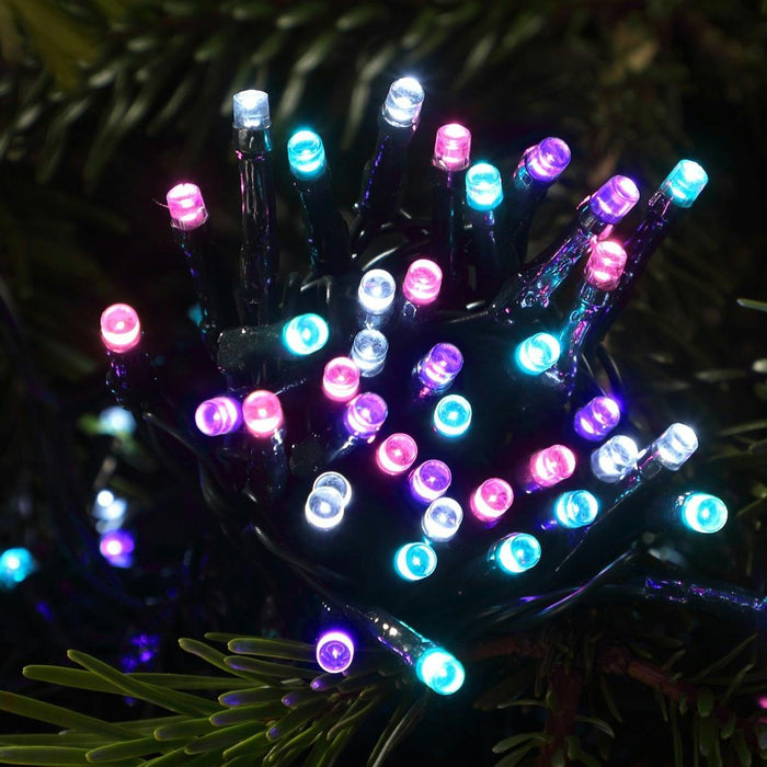 noma 360 led christmas tree lights green cable plugin with timer pastel