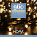 noma 960 led decor christmas tree lights 3cm spacing green cable plugin with timer warm white
