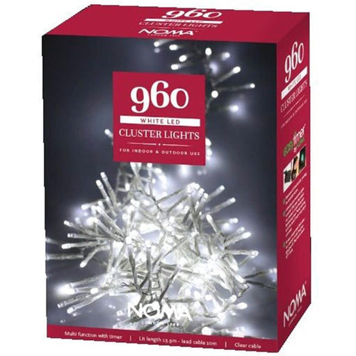 noma 960 external white multifunction cluster lights with clear cable