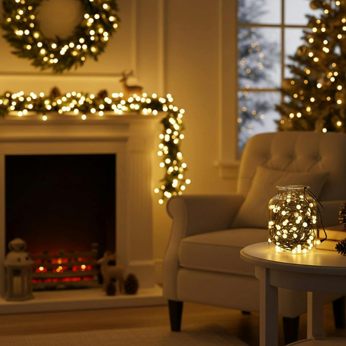 noma berry lights batterytimer 100 led warm white
