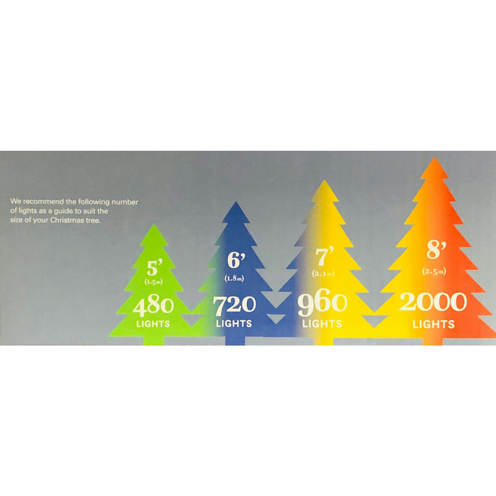 noma 960 led decor christmas tree lights 3cm spacing green cable plugin with timer warm white