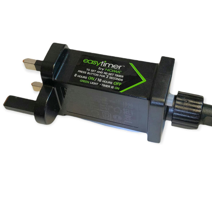 noma 720 led decor christmas tree lights 3cm spacing green cable plugin with timer warm white