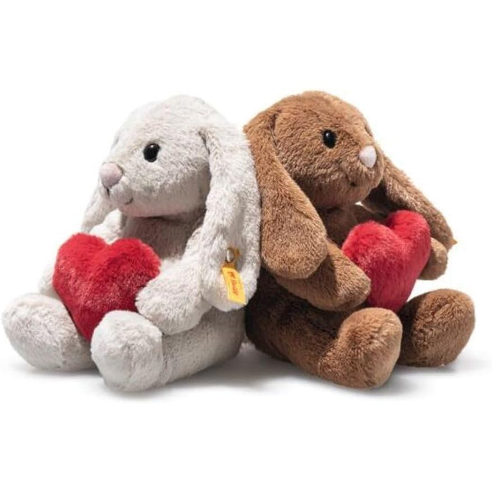 steiff hoppie love heart light grey