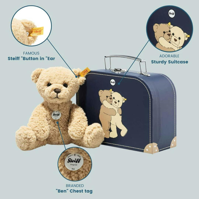 steiff ben teddy bear in suitcase