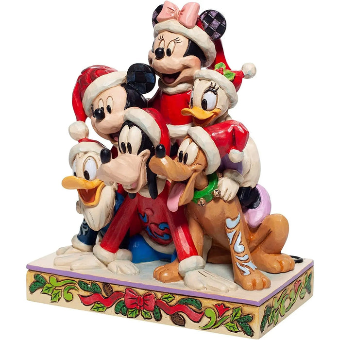 disney traditions piled high with holiday cheer mickey and friends figurine 15cm