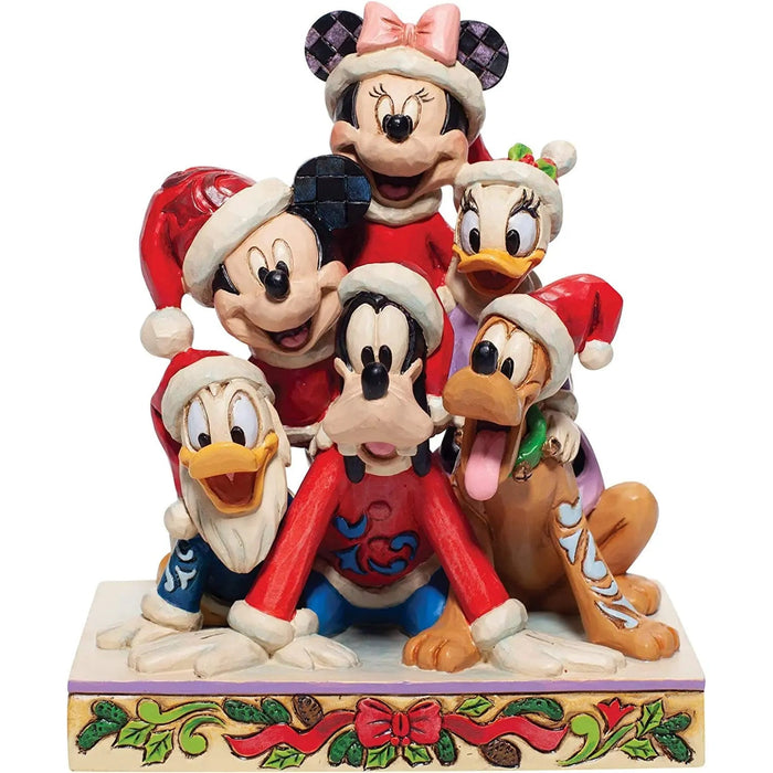 disney traditions piled high with holiday cheer mickey and friends figurine 15cm