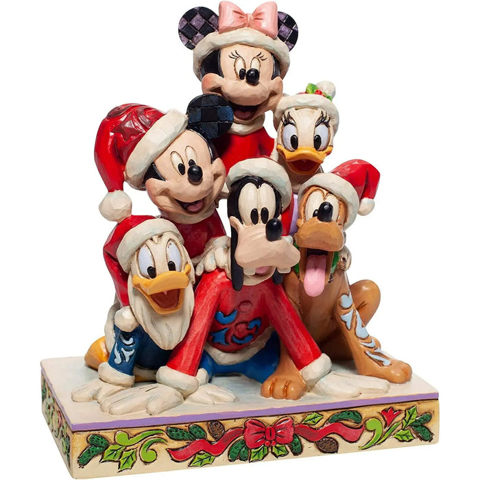 disney traditions piled high with holiday cheer mickey and friends figurine 15cm