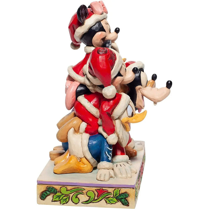 disney traditions piled high with holiday cheer mickey and friends figurine 15cm
