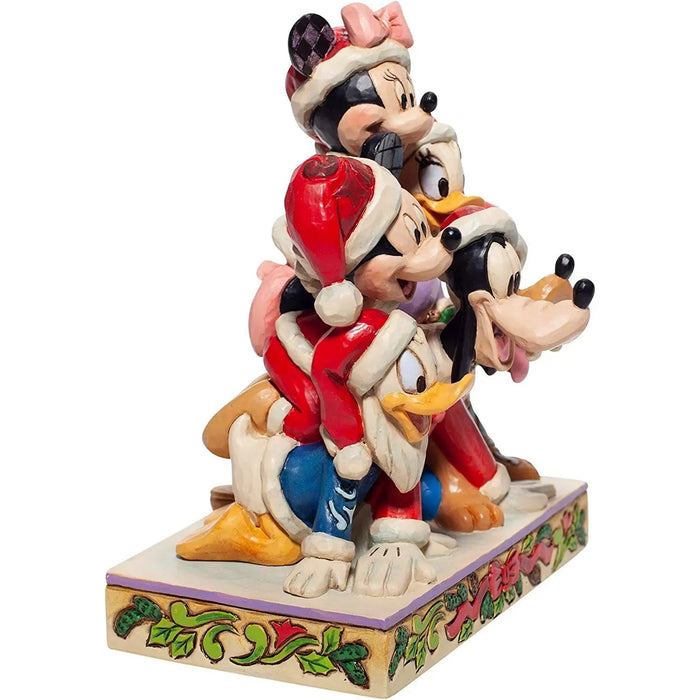 disney traditions piled high with holiday cheer mickey and friends figurine 15cm