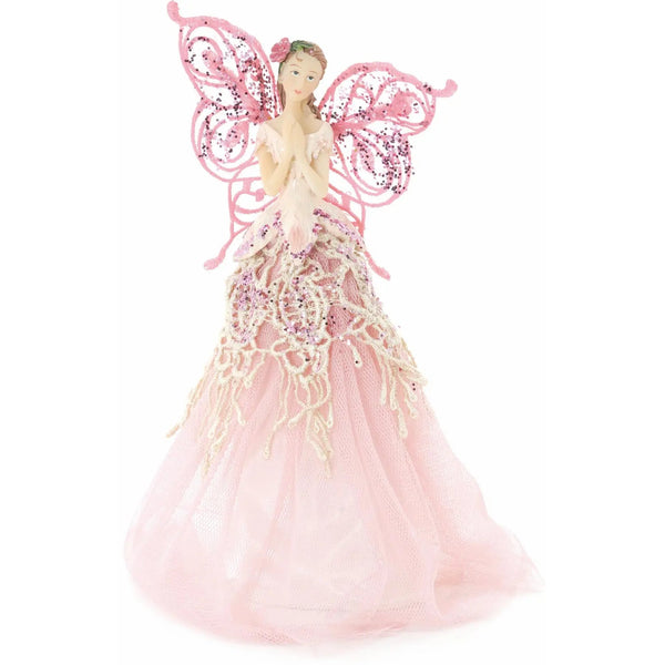 Festive Productions 23cm Fabric Angel Christmas Tree Topper : Pink