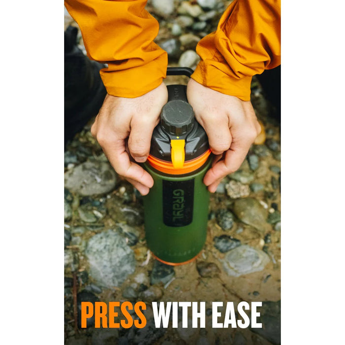 grayl geopress water purifier filter bottle bali blue