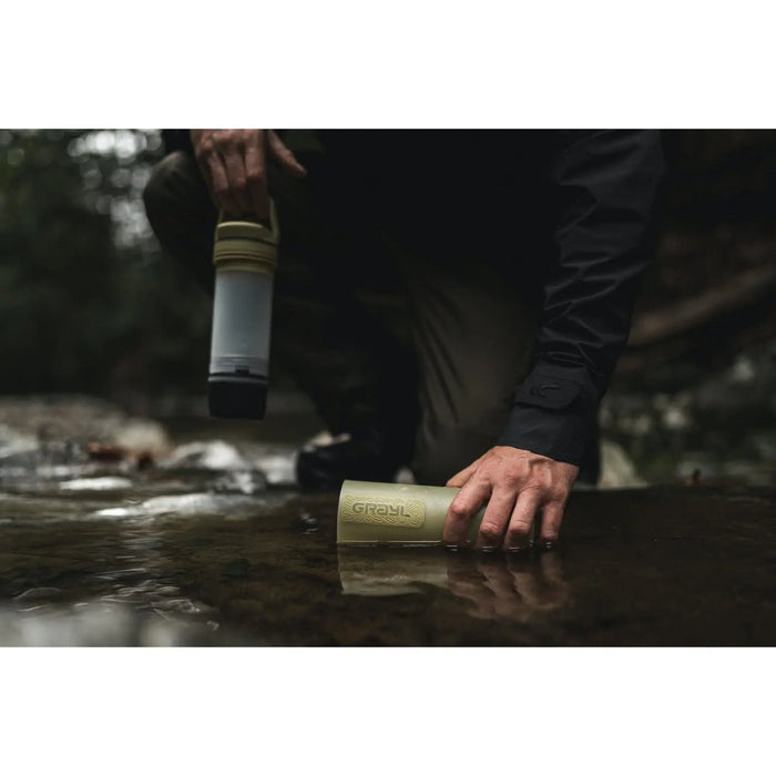 Grayl ULTRAPRESS Water Filter Purifier Bottle : Desert Tan GRAYL