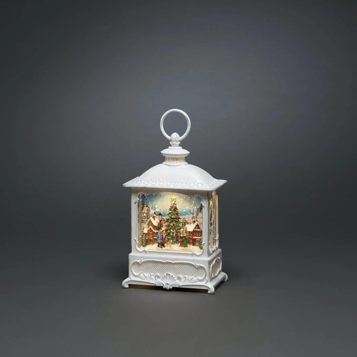 Grade B Warehouse Second - Snowing LED Lantern : USB or Battery : Timer : Christmas Market Konstsmide