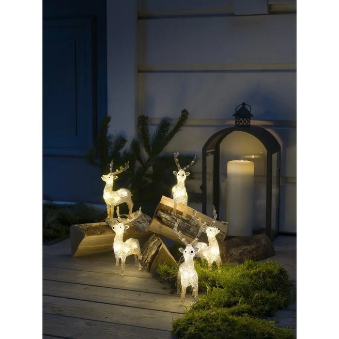konstsmide acrylic reindeers light string herd of 5 plug in 13cm 40 led alt