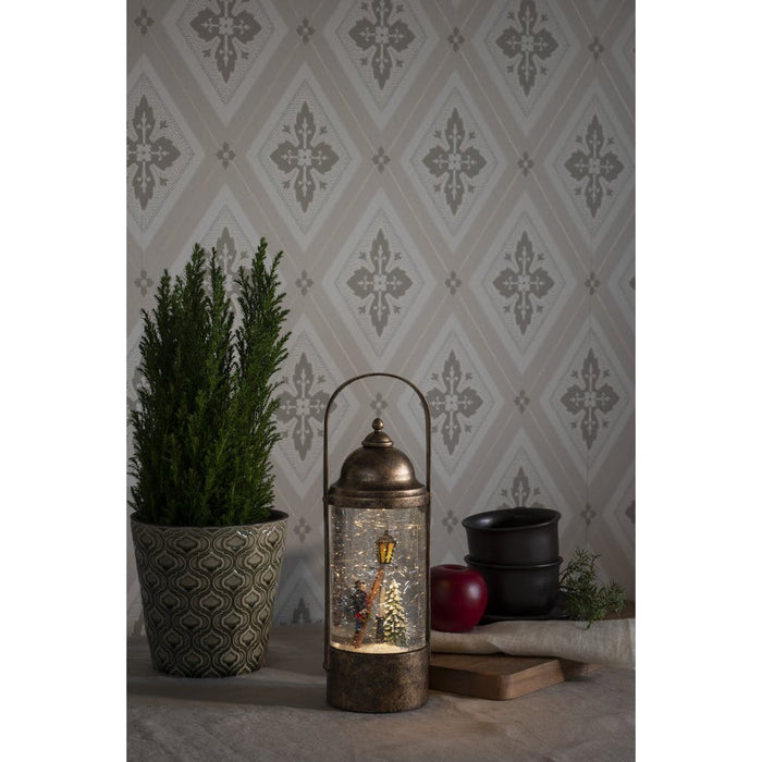 konstsmide lantern dickensian scene water filled battery timer