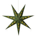 konstsmide light up paper star 7 points 78cm green velvet gold