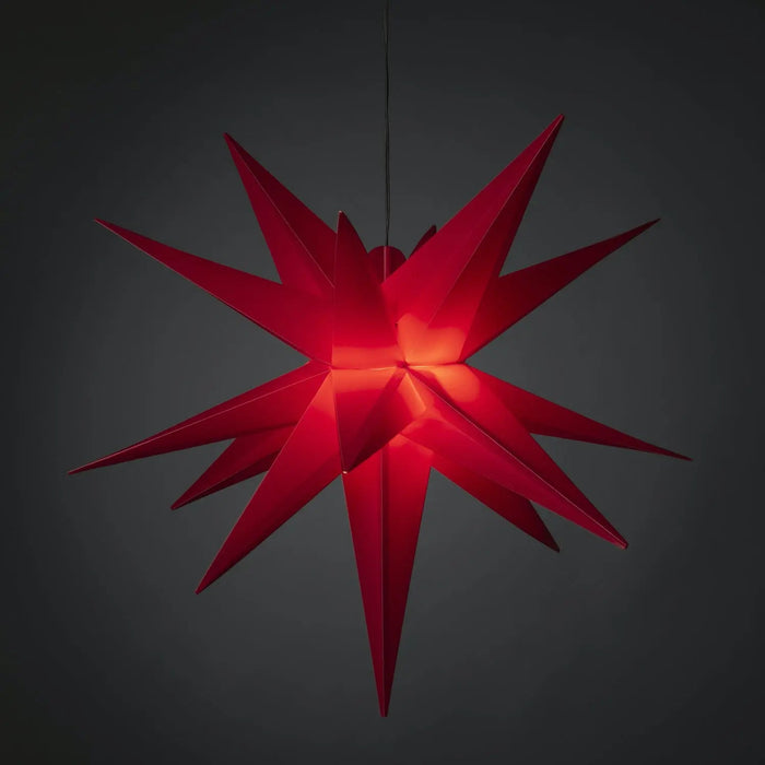 Konstsmide 3D Plastic Hanging / Floor Standing Star : LED Lit : Plug-in : 80cm : Red Konstsmide