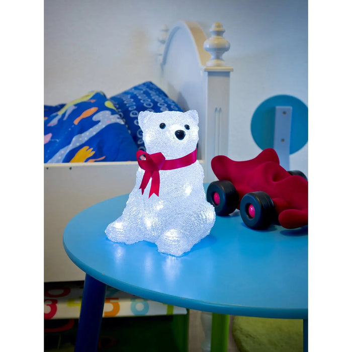 16 LED Acrylic Polar Bear : 18cm : Battery Konstsmide