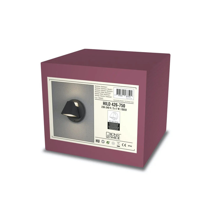 Konstsmide 426-750 : Hild Wall Light 2 X GU10 Black Konstsmide