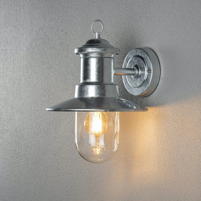 Konstsmide 7346-320 : Napoli Wall Light Galvanised Clear Glass E27 Konstsmide