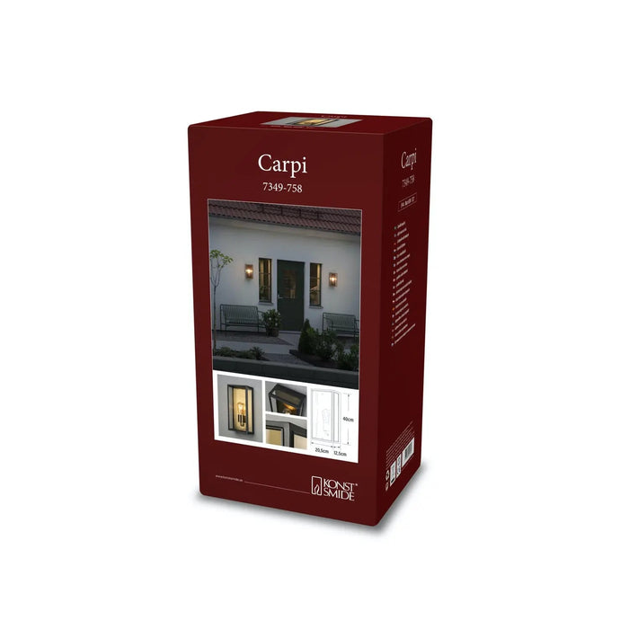 Konstsmide 7349-758 : Carpi Wall Big E27 Black/Brassplated With Clear Glass Konstsmide